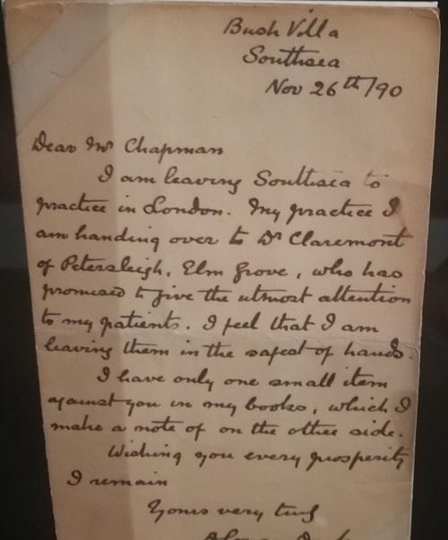 Letter from Conan Doyle to Mr Chapman